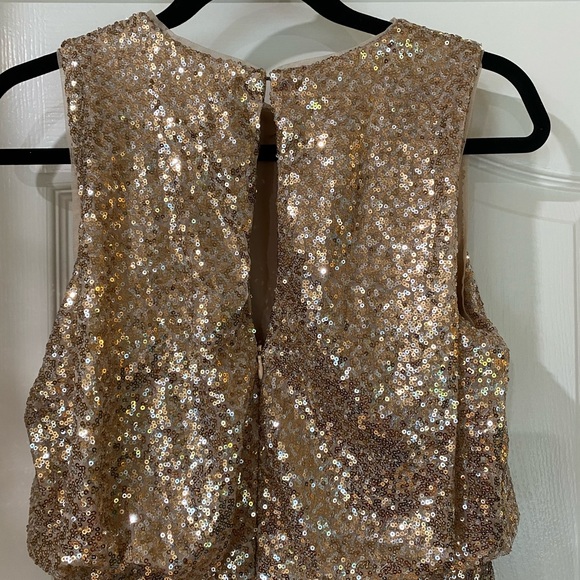 Champagne Sequin Mermaid Gown | Medium - Picture 7 of 7